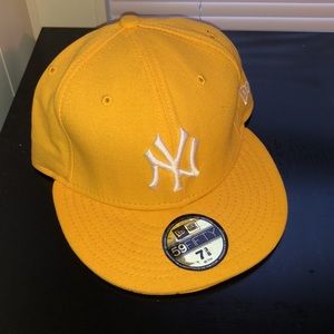 Bright yellow fitted hat